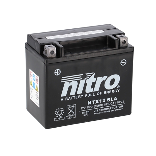 NITRO Gesloten batterij onderhoudsvrij, Batterijen moto & scooter, NTX12-SLA